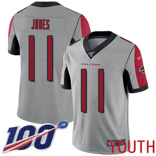 Atlanta Falcons Limited Silver Youth Julio Jones Jersey NFL Football #11 100th Season Inverted Legend->atlanta falcons->NFL Jersey